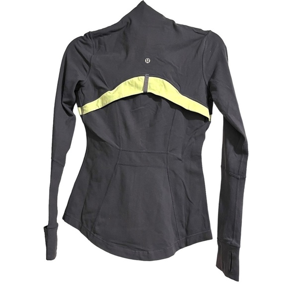 LULULEMON define running jacket grey and yellow size 4 workout - Picture 3 of 5